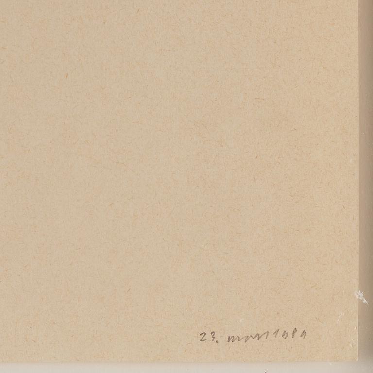 Olav Christopher Jenssen,  mixed media on paper, signed and dated 23.mars 1989.