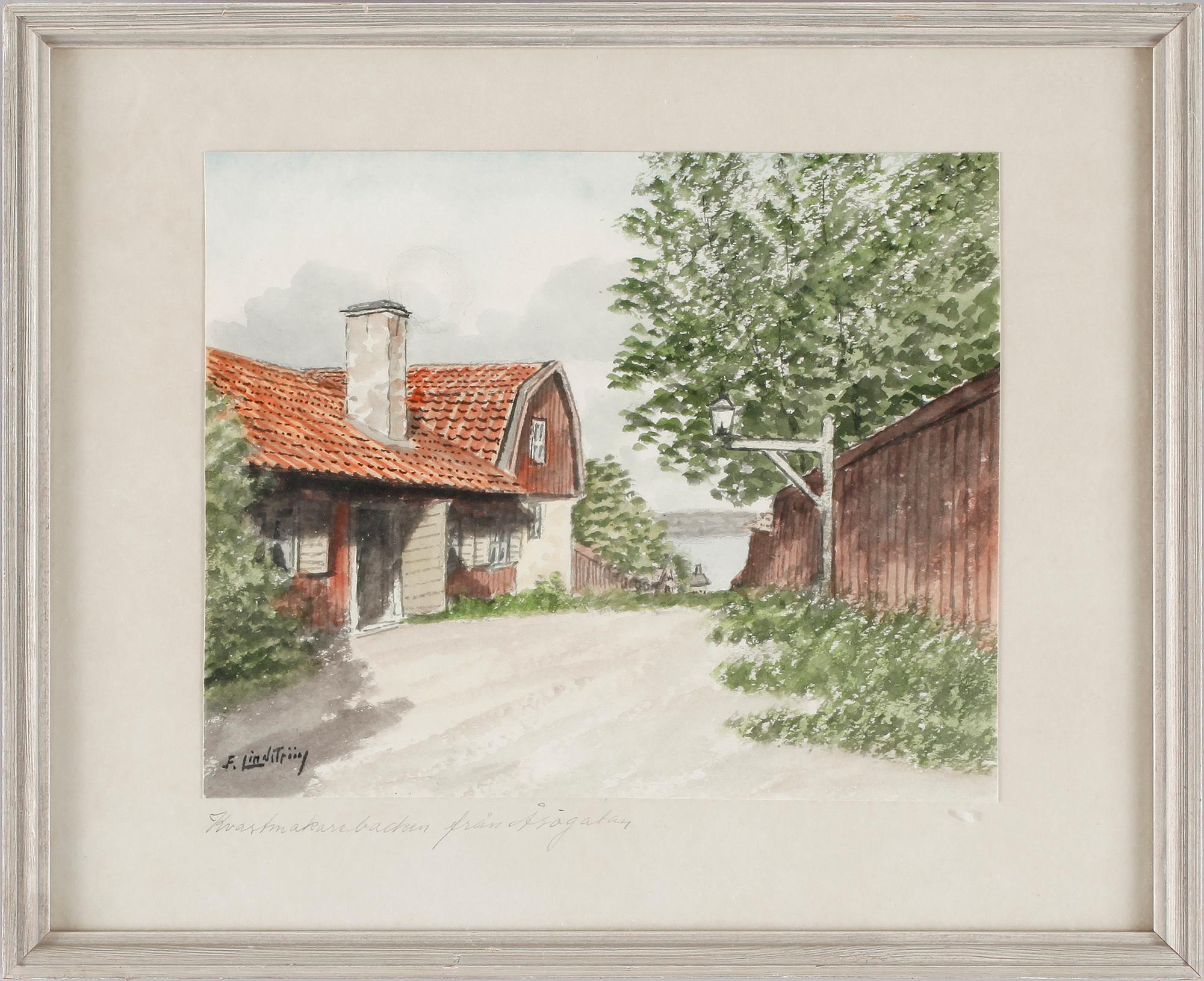 FRANS LINDSTRÖM, akvareller, 4 st, sign. 1900-talets första hälft.