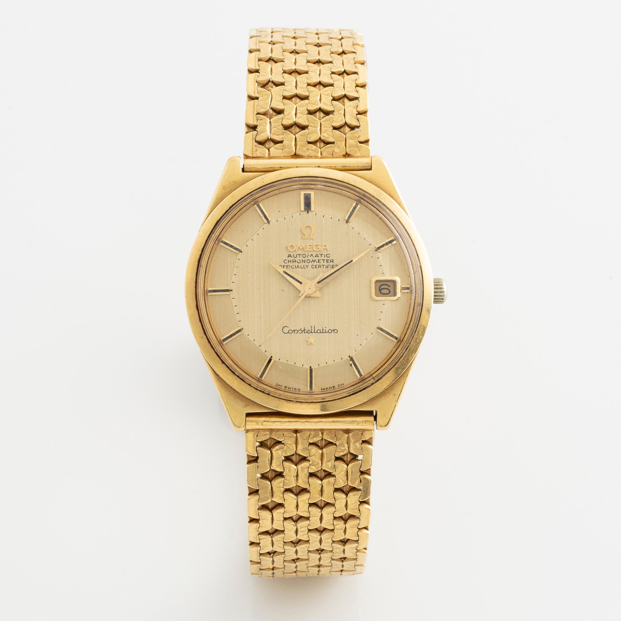 Omega, Constellation, "Pie-Pan OM Dial", armbandsur, 34 mm.