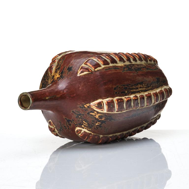 Axel Salto, a stoneware 'sung' glazed stoneware vase, Royal Copenhagen, Danmark 1985-89, model 21491.