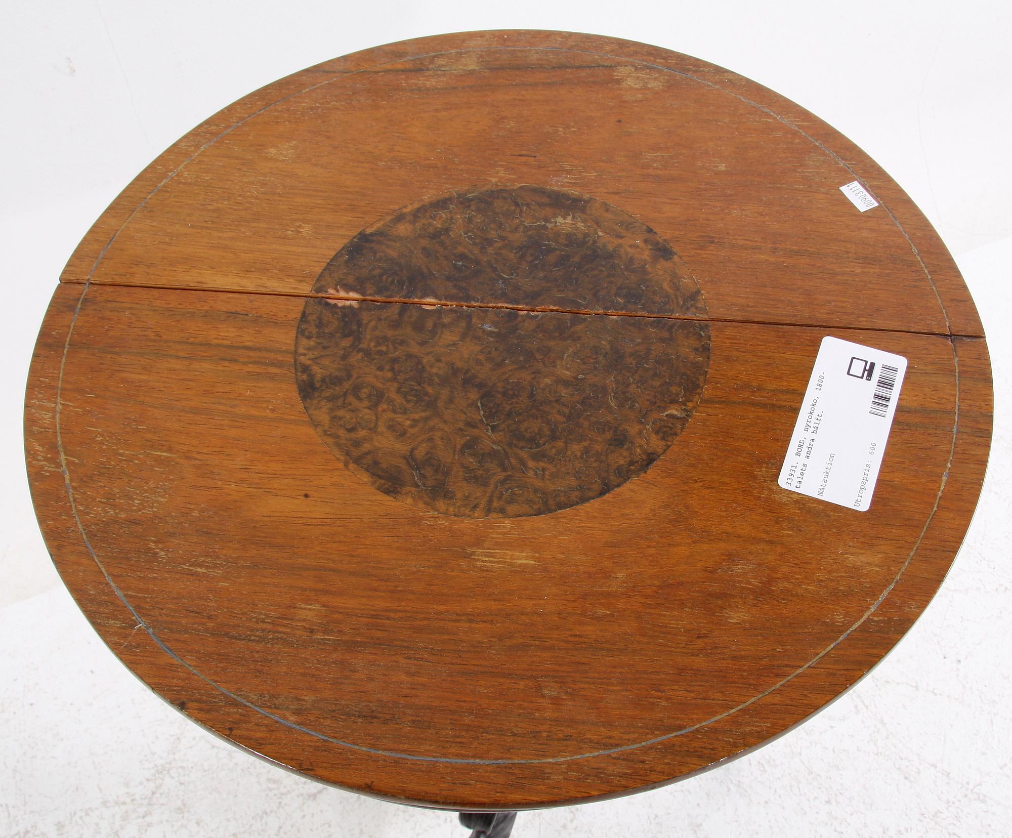 BORD, nyrokoko, 1800-talets andra hälft.