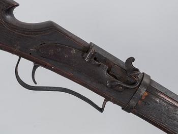 19 th century matchlock rifle with older parts.