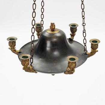A Swedish  Empire style six light hanging-lamp, late 19th century /year 1900.