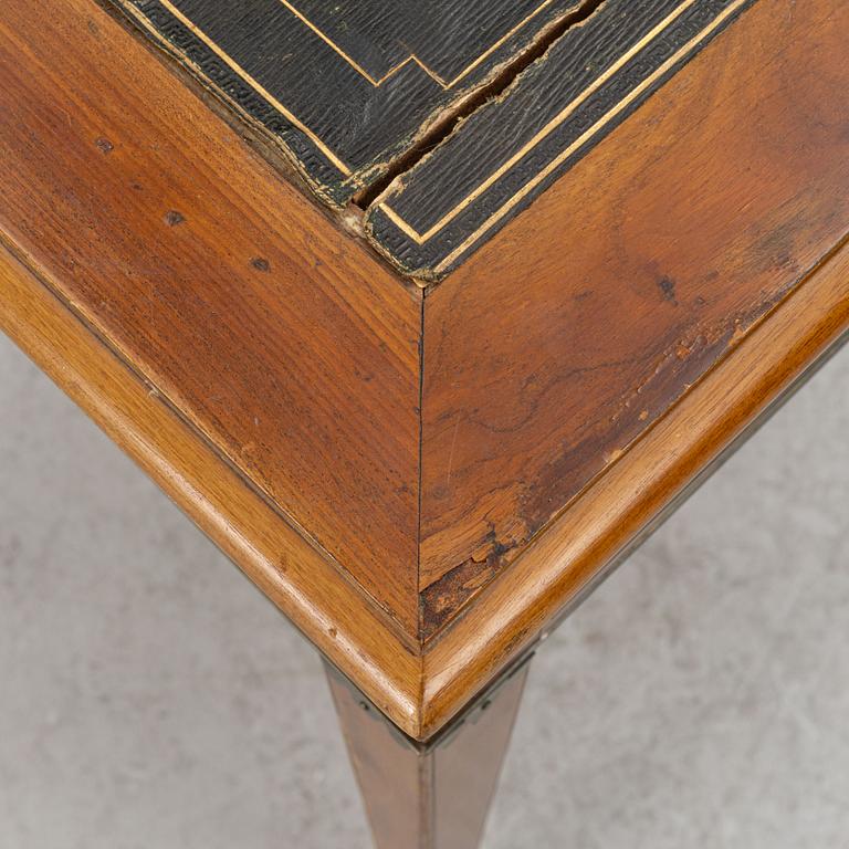 A mahogany-veneered desk, late Gustavian, Sweden, late 18th century.