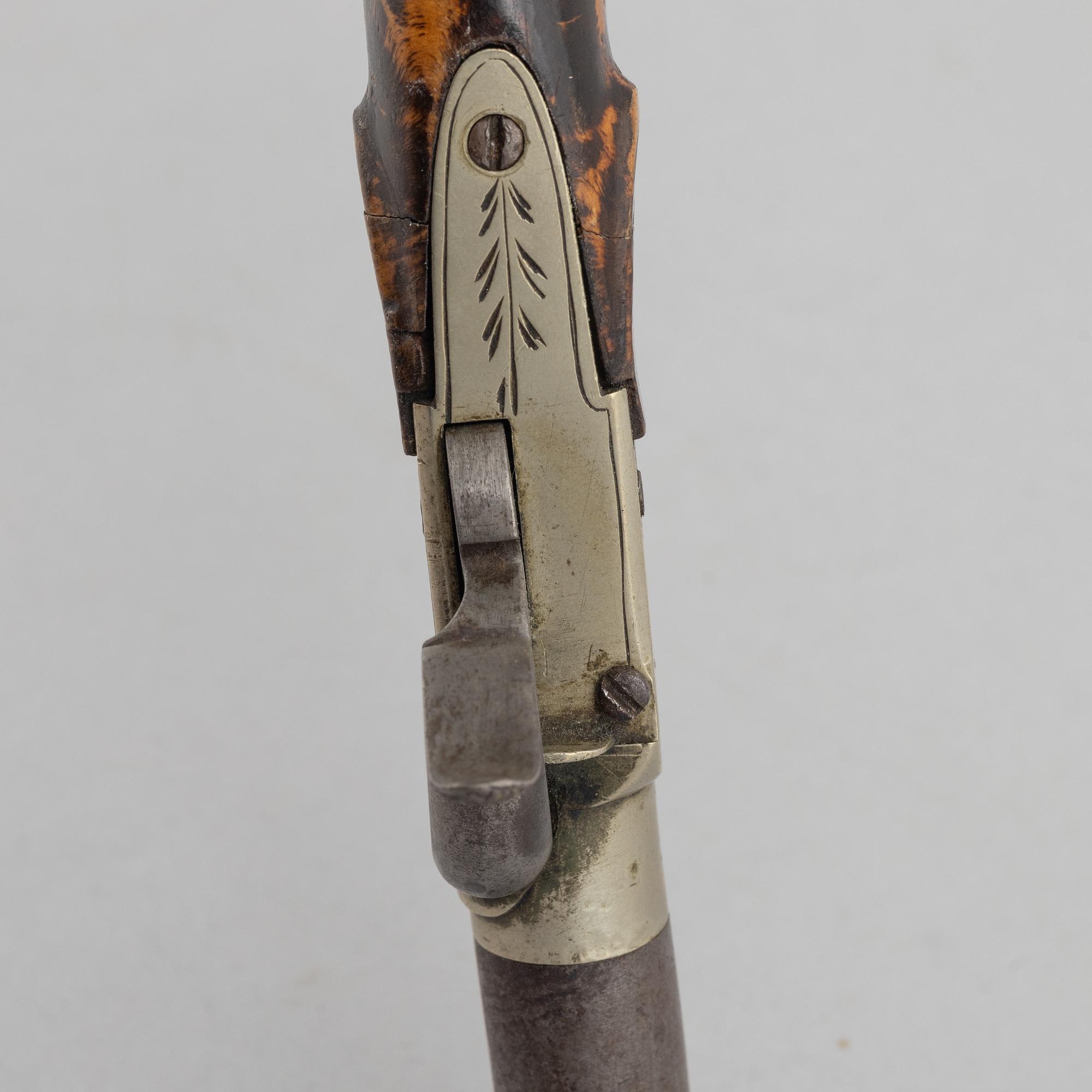 A Belgian, percussion pistol, mid-19th century.
