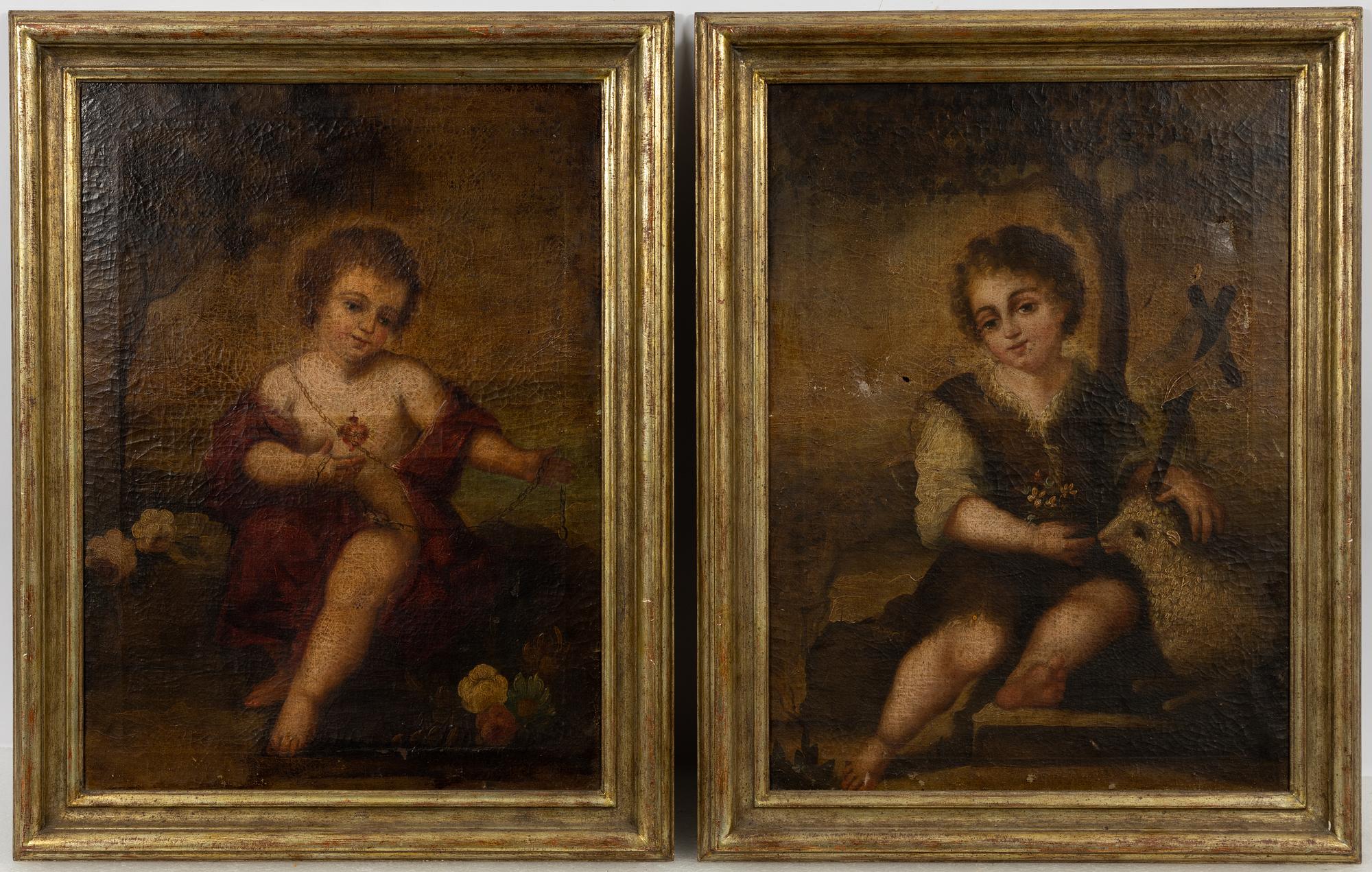 Bartolomé Esteban Murillo, hans efterföljd. Johannes Döparen & Jesusbarnet.