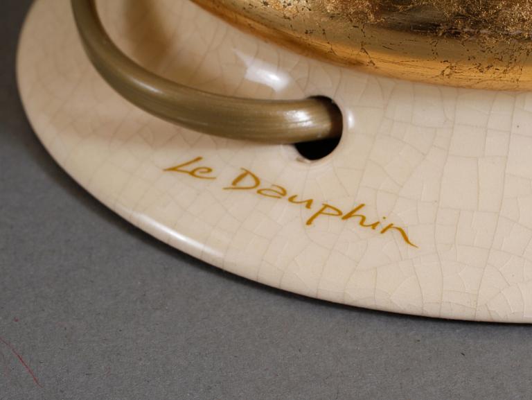 BORDSLAMPOR, ett par, porslin, Le Dauphin, 1900-talets fjärde kvartal.