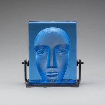 SKULPTUR, glas och metall, Bertil Vallien, Kosta Boda, 1900-tal.