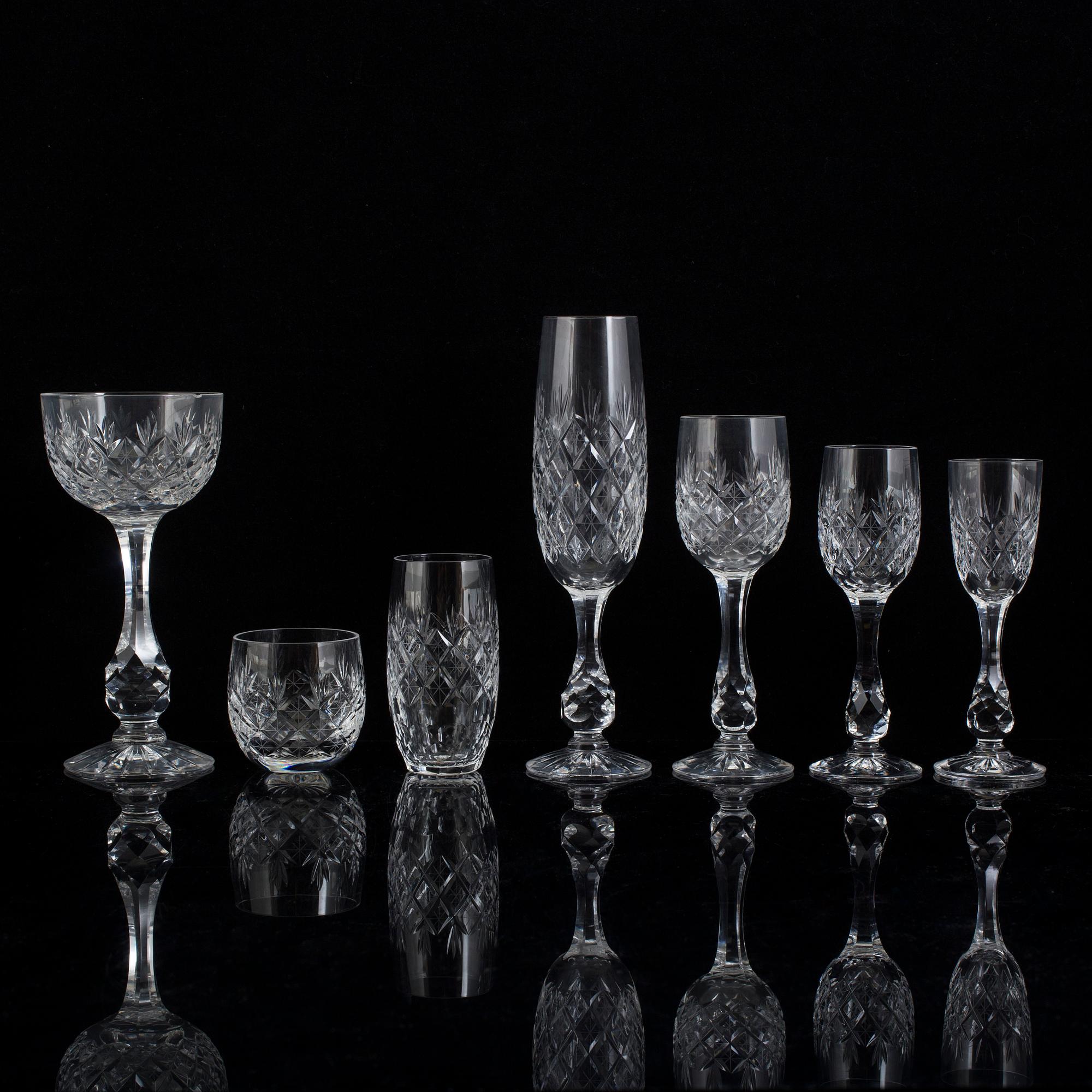 GLASSERVIS, "Pompadour", Fritz Kallenberg, Kosta Boda, 1900-talets andra hälft.