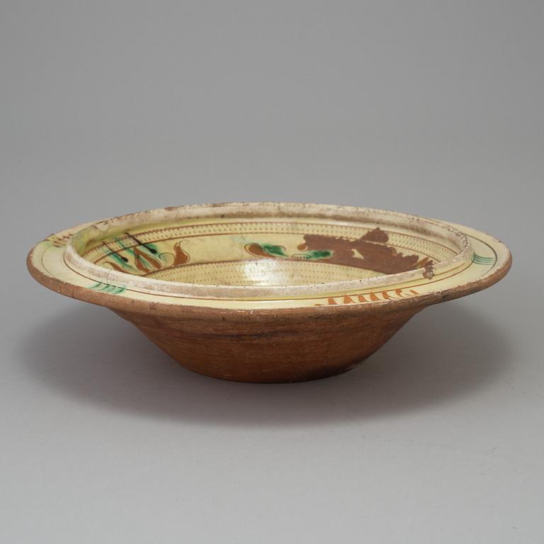 a earthenware plate dated 1782.