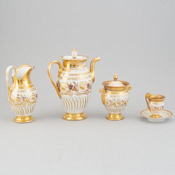 A 9 pcs Empire porcelain coffee service from the 1830s/1840s, northern Europe.