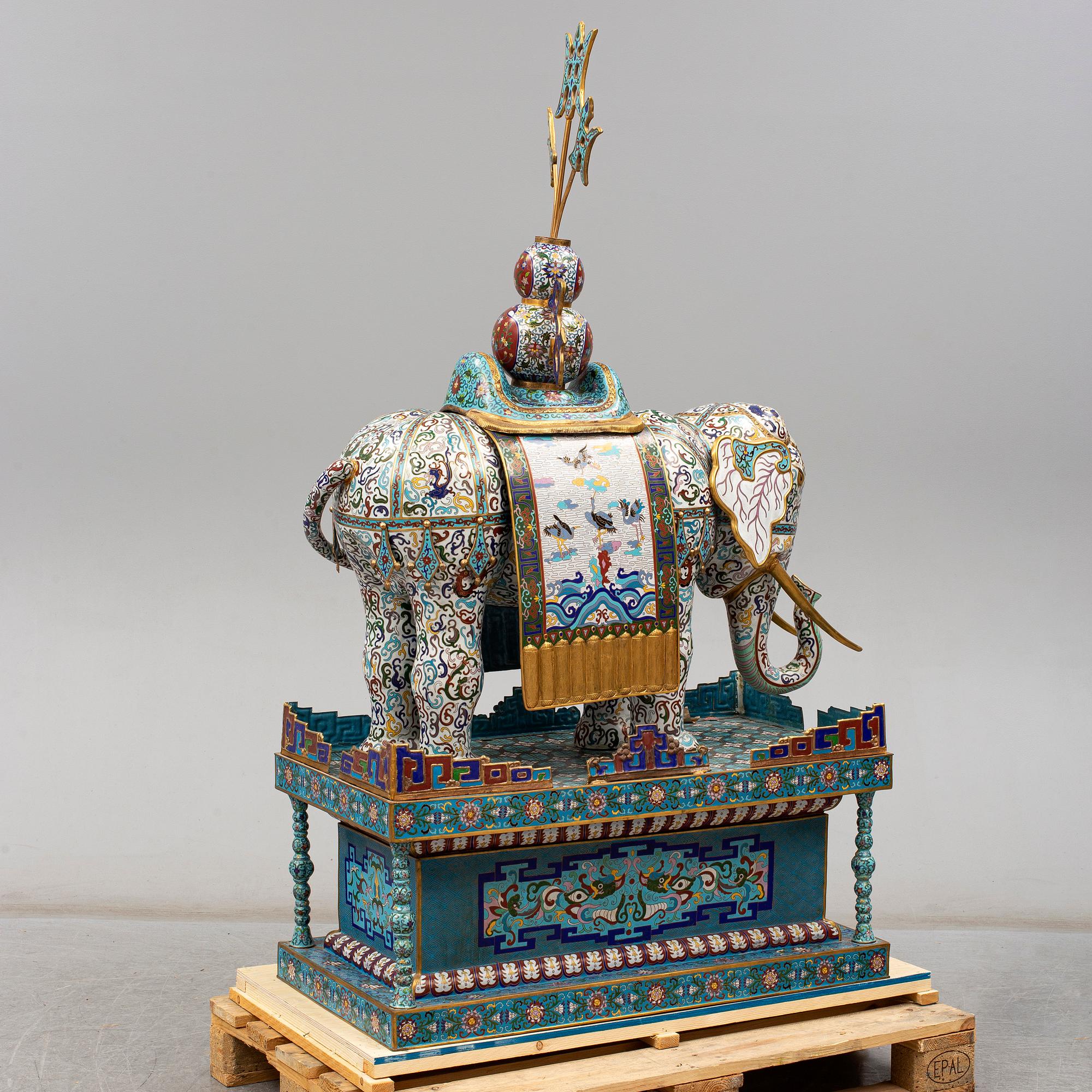 A large chinese cloisonné sculpture, 20th Century.