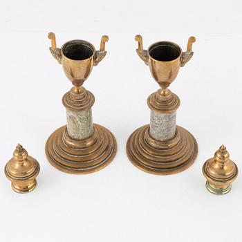 Pair of brass candlesticks, Skultuna, circa 1900.