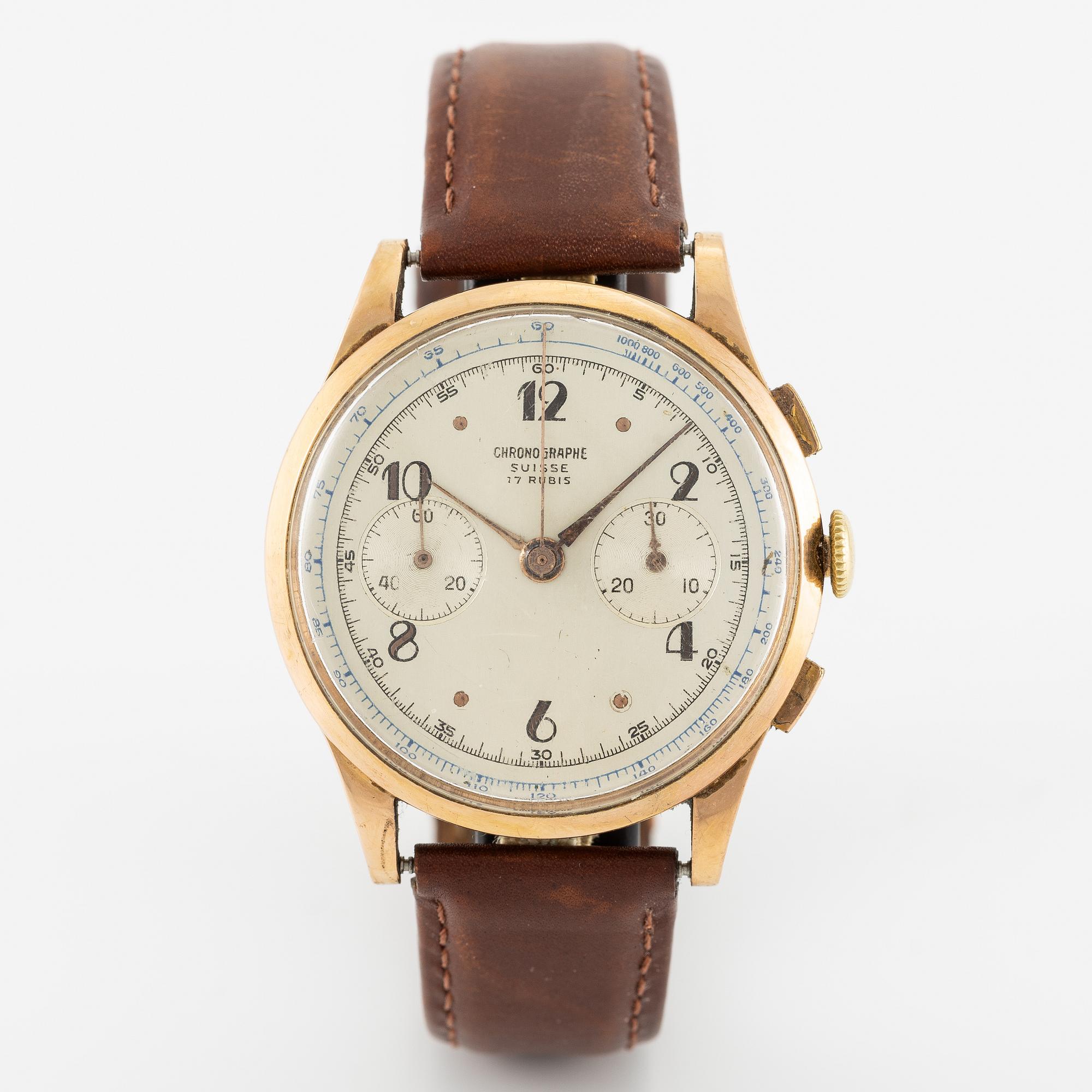 Chronographe Suisse, wristwatch, chronograph, 37.5 mm.