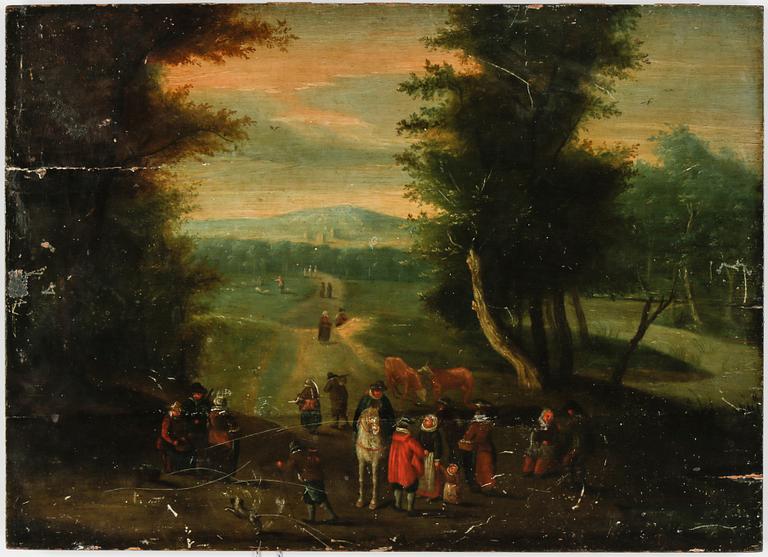 DAVID TENIERS D.Y, hans art, olja på pannå, 16/1700-tal.