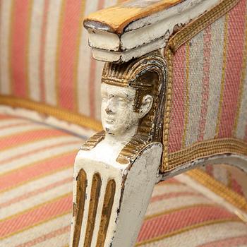 A late Gustavian armchair, attributed to Ephraim Ståhl, circa 1800.