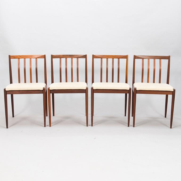 Four chairs from 1950's in teak.