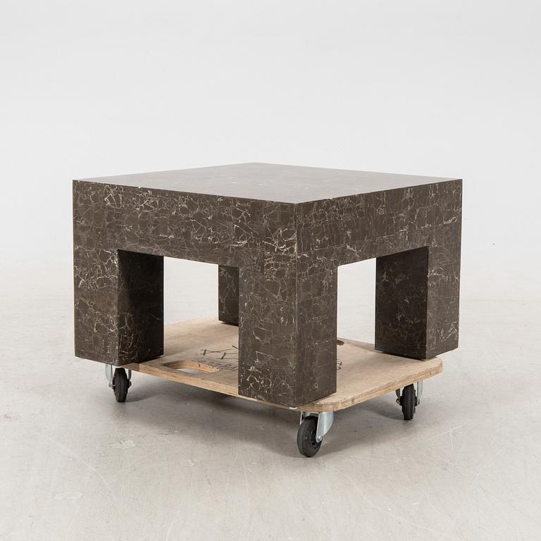 A late 20th century/21§st century travertin coffee table.