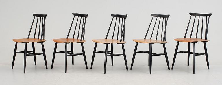 STOLAR, 5 st, "Fanett", Ilmari Tapiovaara, Edsbyverken, modellen formgiven 1949.