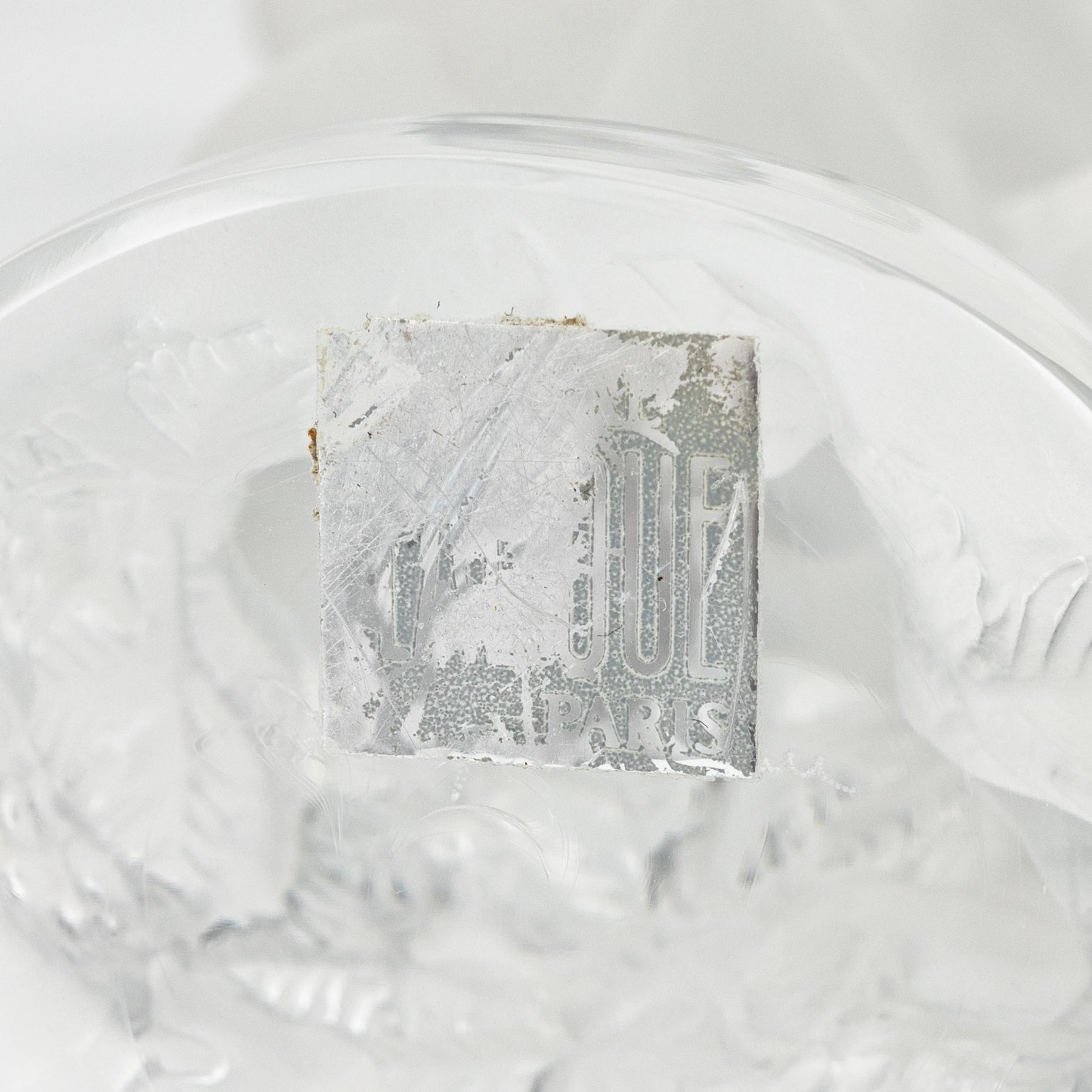 Two glass figurines, Lalique, France.