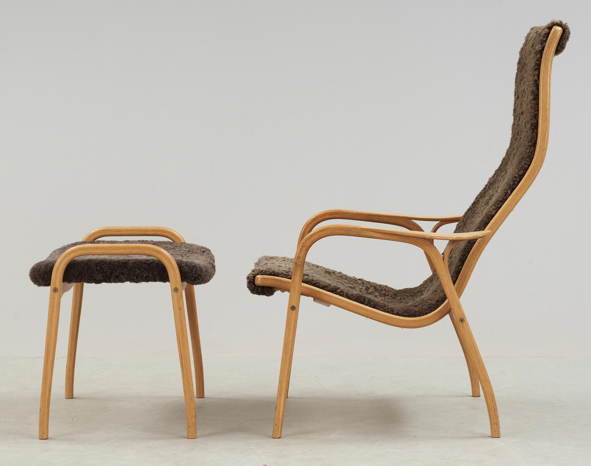 FÅTÖLJ med FOTPALL, "Lamino", Yngve Ekström, Swedese, 1900-talets andra hälft.