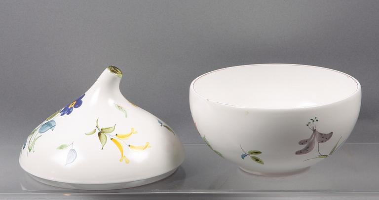 SKÅL med LOCK, fajans, Stig Lindberg, Gustavsberg, 1940/1950-tal.