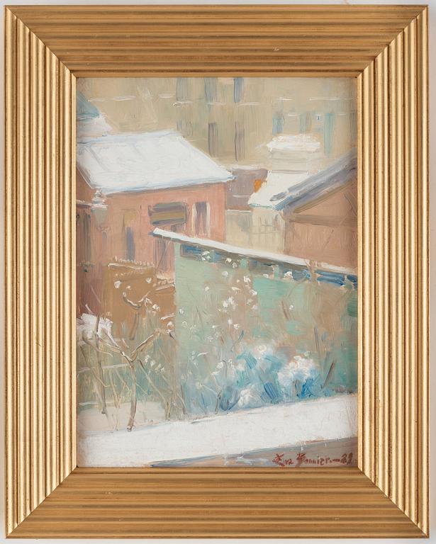 Eva Bonnier, Vy från Eva Bonniers ateljé vid Hamngatan 1, Stockholm.