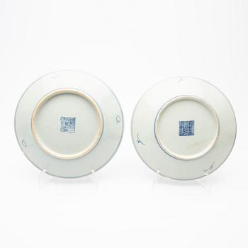 Plates, 4 + 6, China, 17th/18th century.