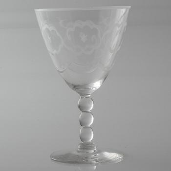 a glass set of table ware of 25 pcs by Johansfors, 20th century.