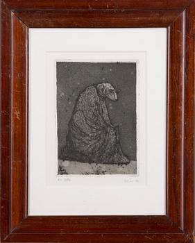 OUTI HEISKANEN, etsning, signerad och daterad -84, numrerad Kv Tpl'a.