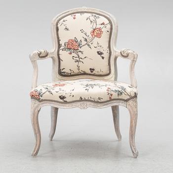 Karmstol, rokoko 1700-talets mitt.