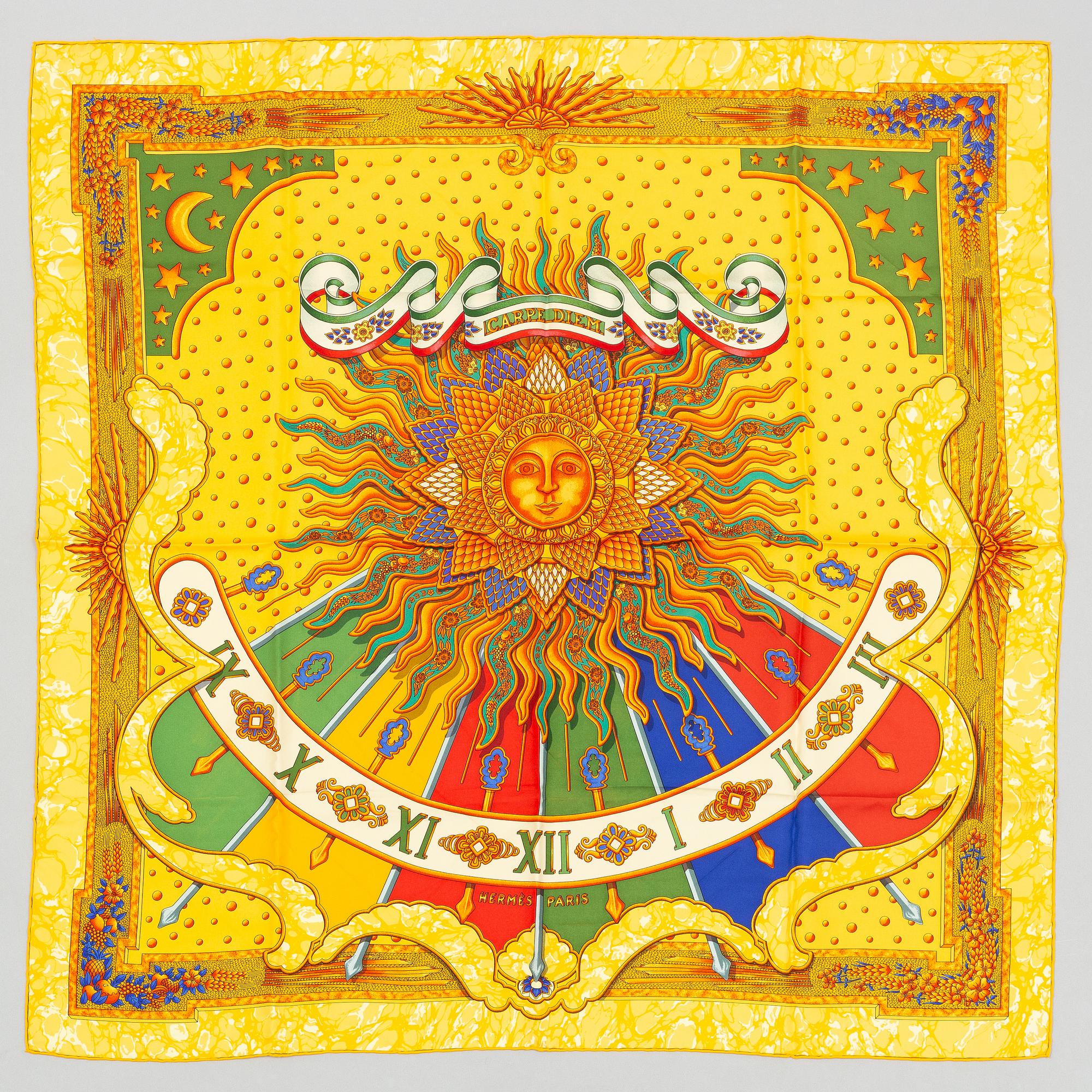 Hermès, scarf, "Carpe Diem".