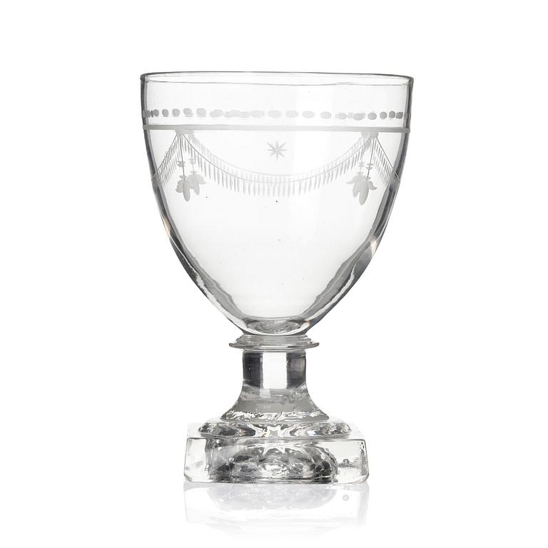Wine glasses, twelve pieces, Sweden early 19th century.