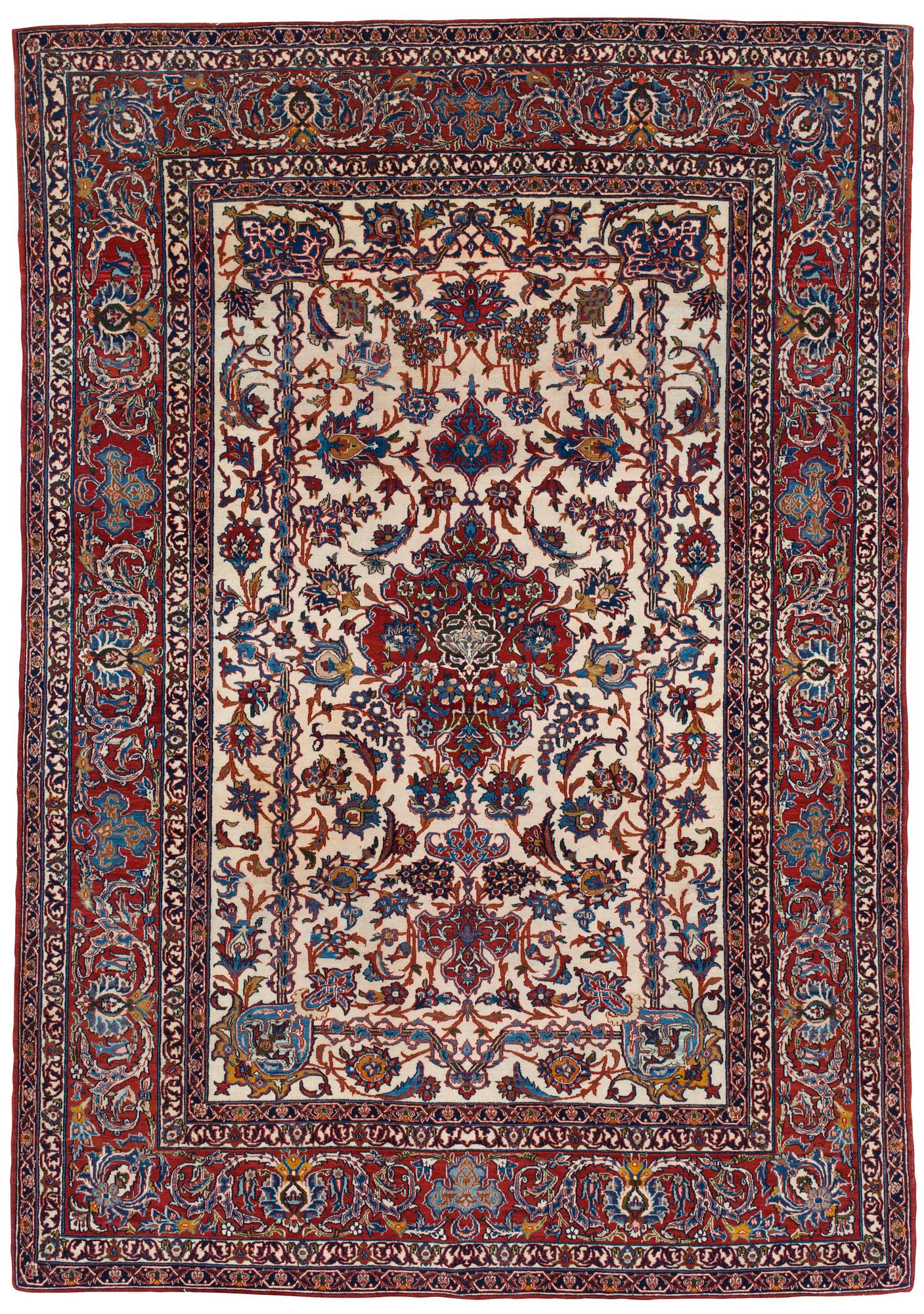 A CARPET. A semi-antique Esfahan. 217 x 155,5 cm.
