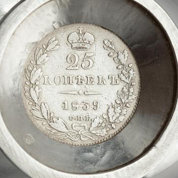 A Latvian silver kovsh, unidentified maker's mark, Latvia circa 1920-1939.