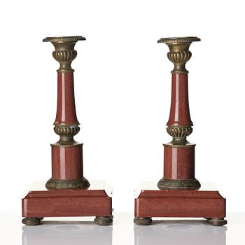 A pair of presumablu russian candlesticks.
