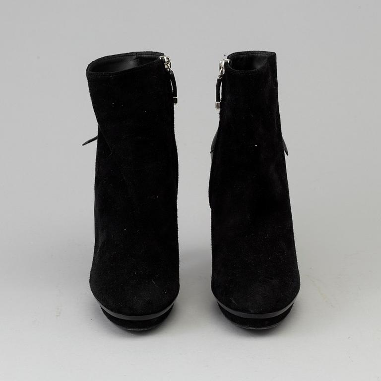 Black suede bootie by Ralph Lauren.