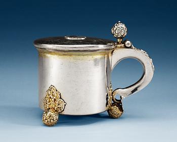 788. A SWEDISH PARCEL-GILT TANKARD, Makers mark of Johan Nützel, Stockholm (1676-1715) befor 1689.