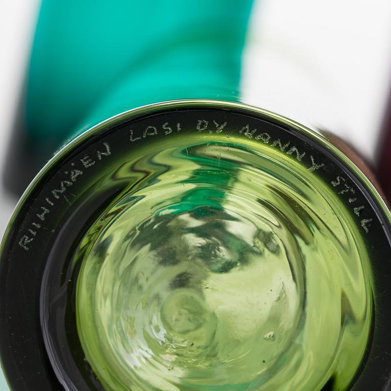 Nanny Still, a set of ten bottles signed Riihimäen Lasi O.Y Nanny Still.