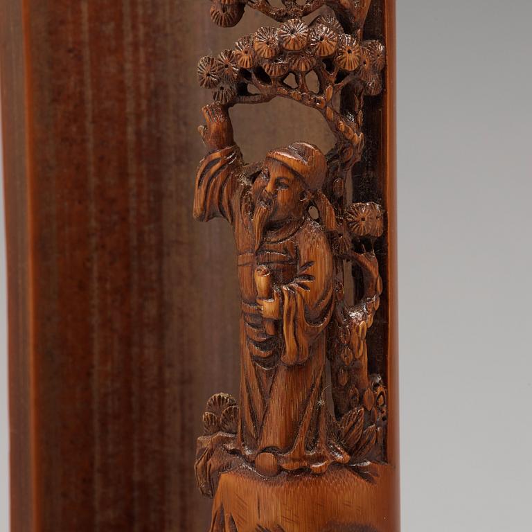 A bamboo armrest, Qing dynasty, 19th Century.