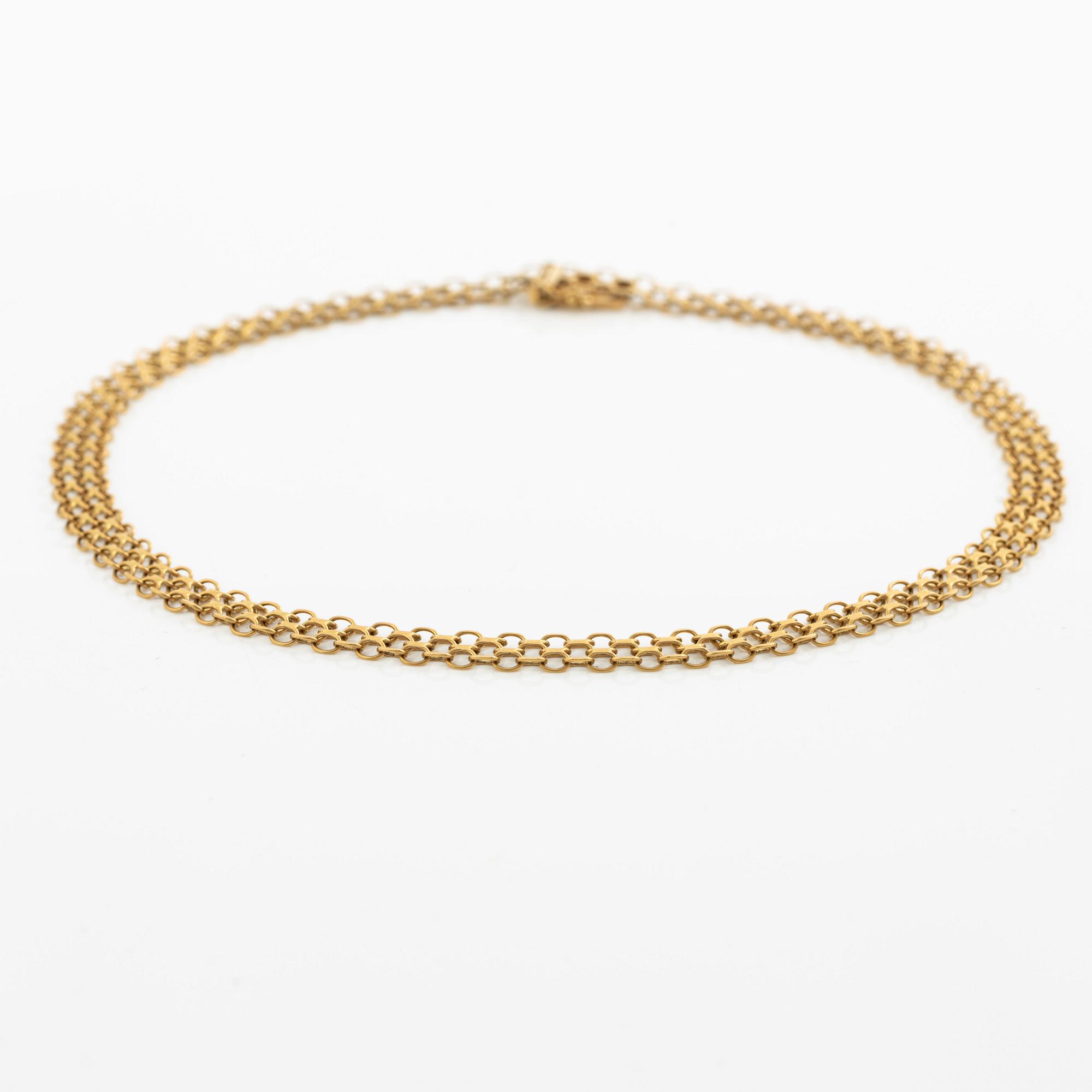 Necklace, 18K gold, x-link.
