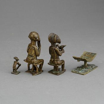 SKULPTURER, brons. Västafrika. 1900-tal.