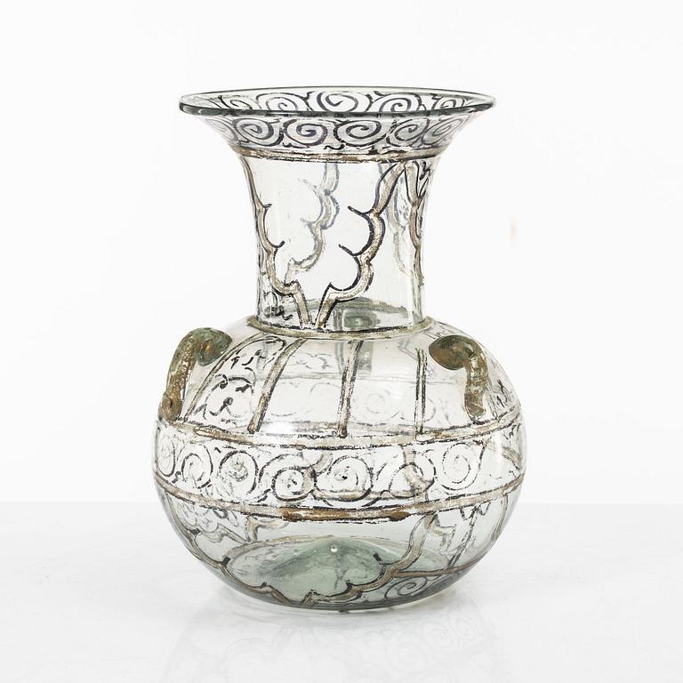 A glass vase, Ottoman cultural area.