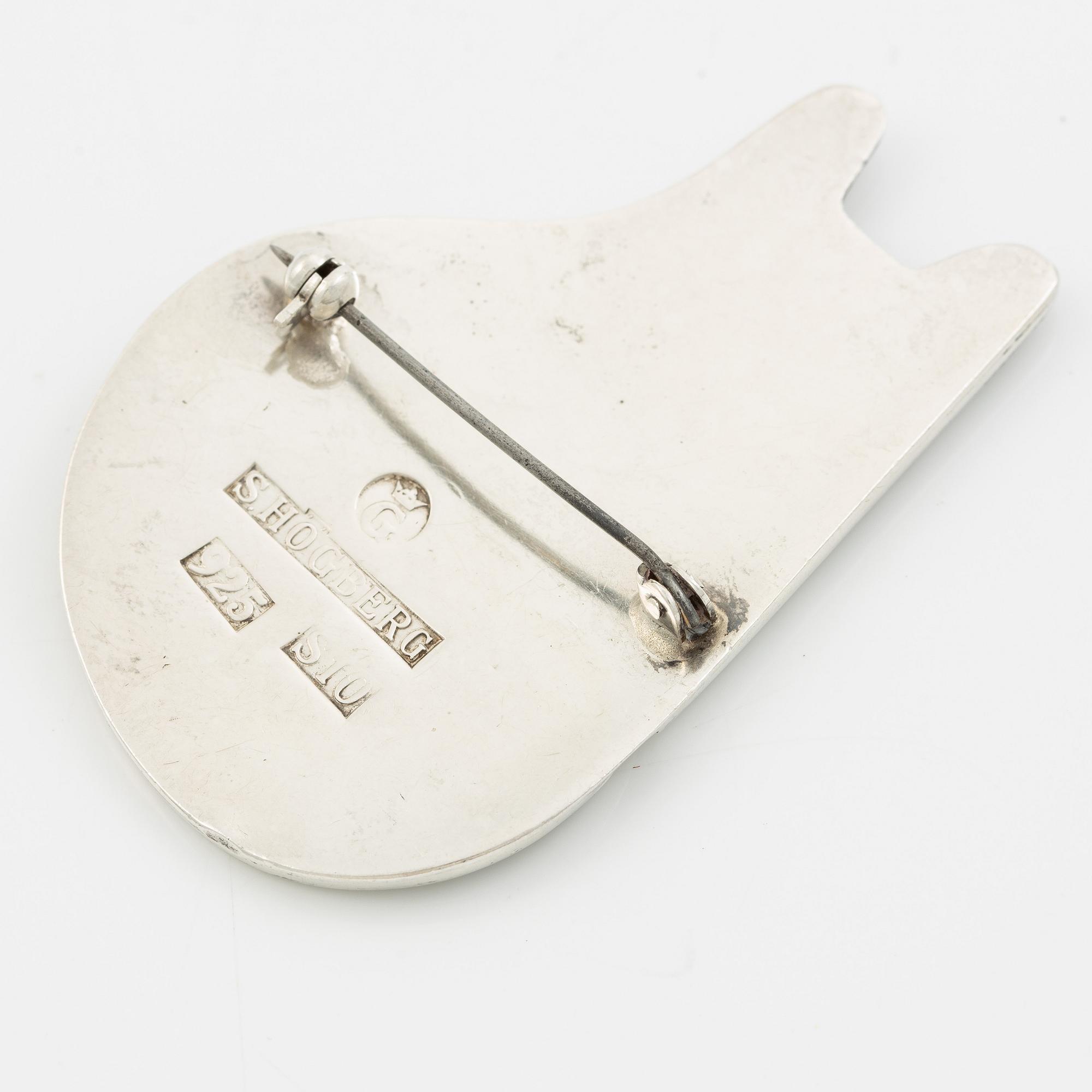 Sven-Erik Högberg, Brooch in the form of a cat, sterling silver, Gothenburg 1992.
