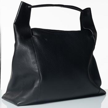 Gucci, A black leather hobo bag.
