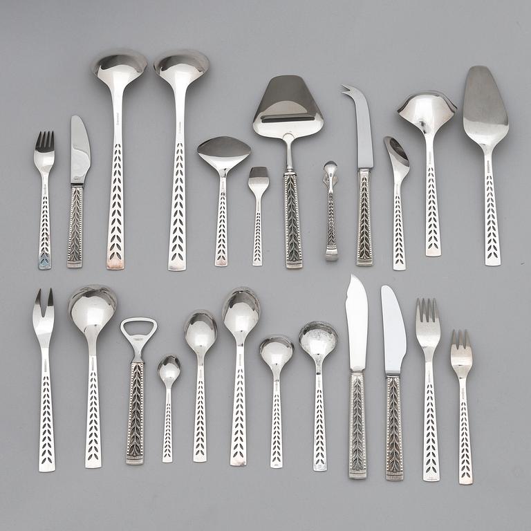 A 126-piece set of Norwegian silver cutlery.