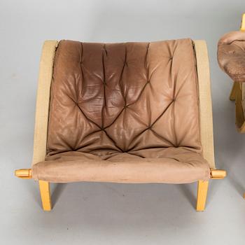 Bruno Mathsson, A "Pernilla" armchair with footstool, for DUX, designed in 1944.