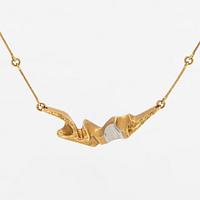 Björn Weckström, necklace, "Jonathan", 18K gold, platinum, Lapponia 1998.