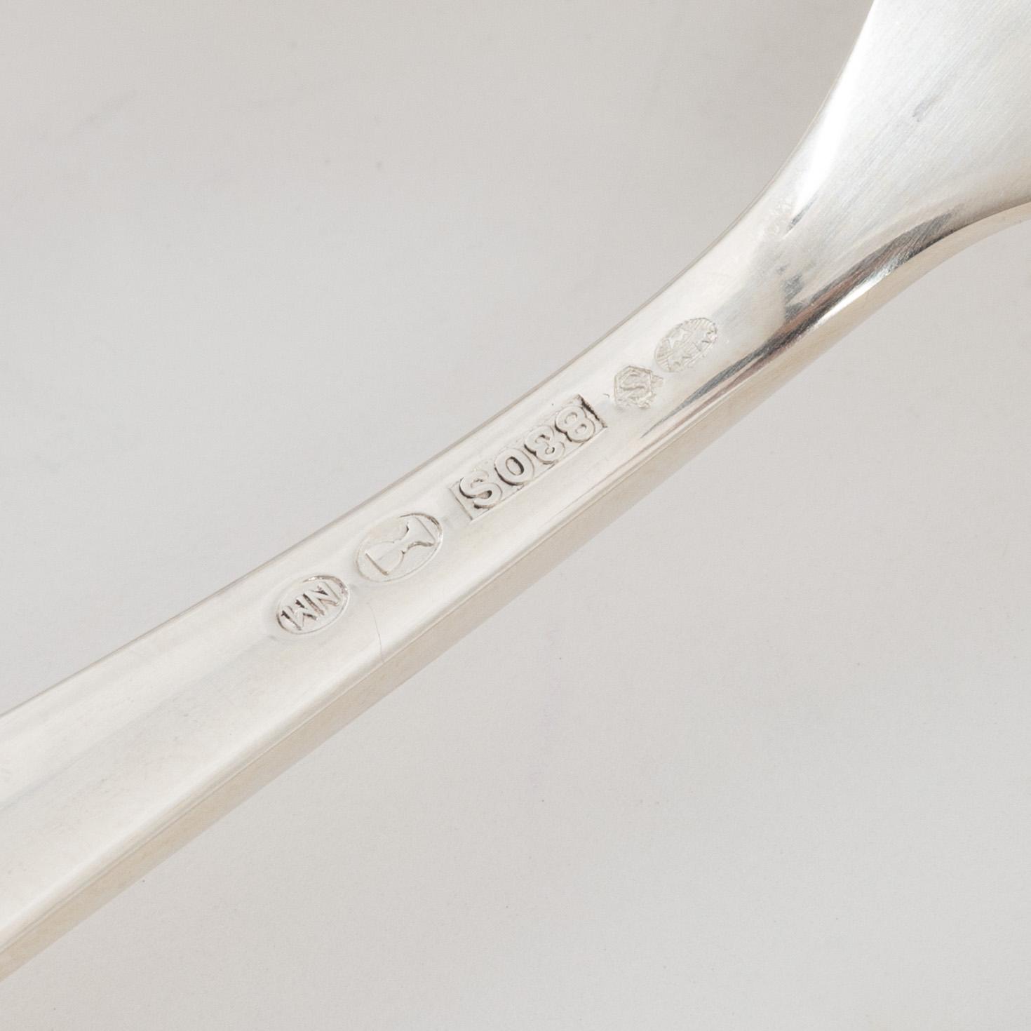 A 84 piece silver cutlery set, Thorvald Marthinsen Sølvvarefabrik, Norway, 20th century.