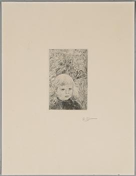 Carl Larsson · CARL LARSSON, etsning, monogramsignerad.